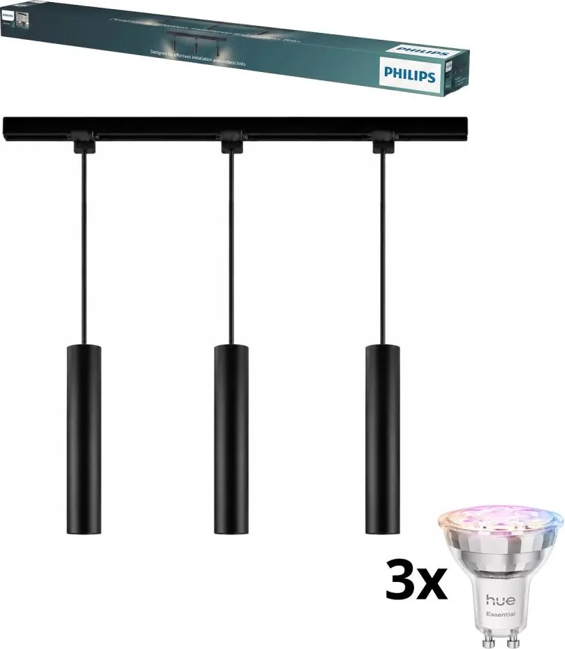 Philips - Dimmelhető LED függőlámpa kábelen EASYLINK sínes rendszerhez 3xGU10/4,7W/230V 1m fekete