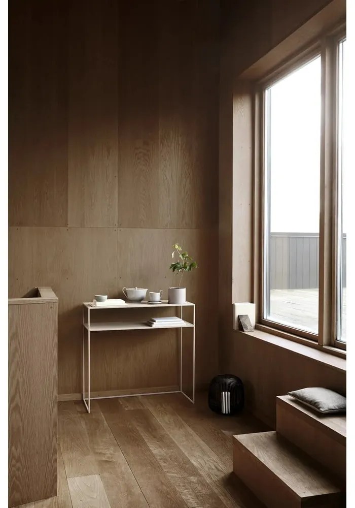 Bézs fém konzolasztal 35x85 cm Fera – Blomus