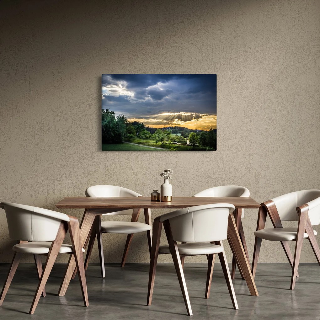 Tájkép sugarakkal (90x60 cm)