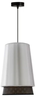 Duolla - Csillár zsinóron BELL SHINY 1xE27/15W/230V átm. 25 cm ezüst/fekete