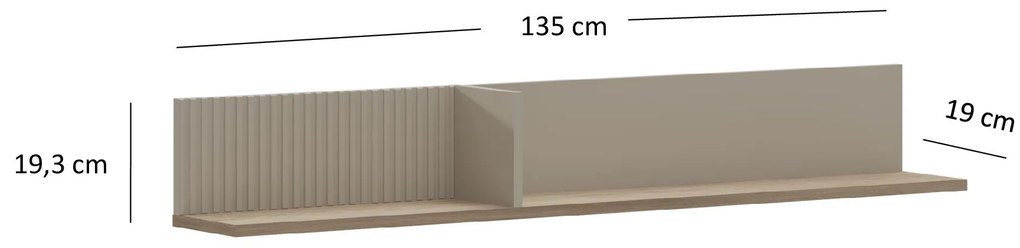 Fali polc Demandaron (taupe + silverjack tölgy) . 1116810