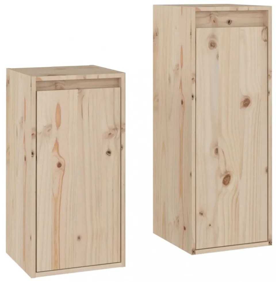 2 darab tömör fenyőfa TV-szekrény