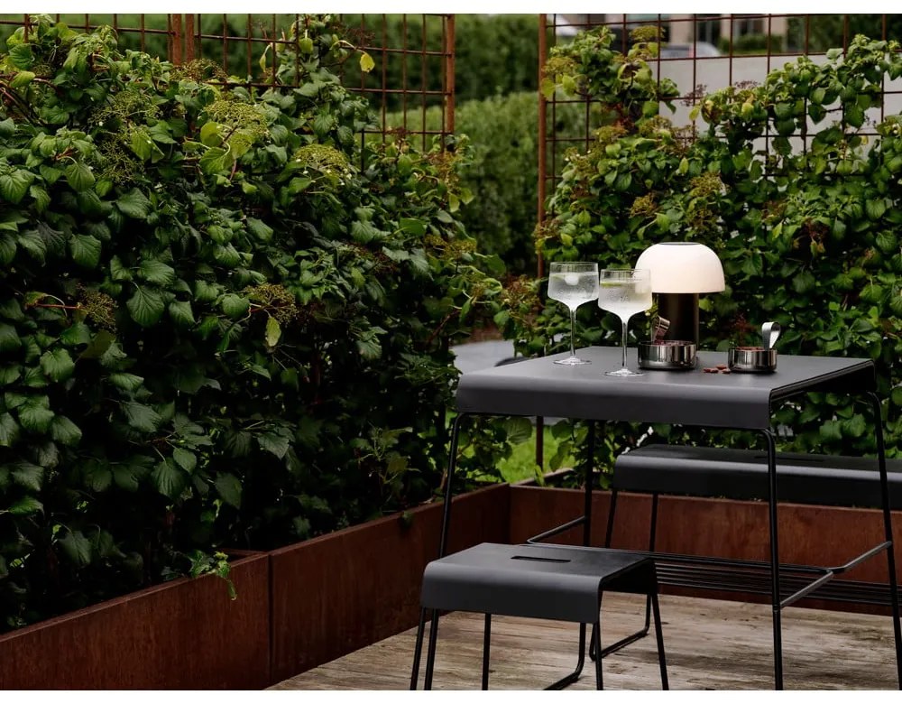 Fekete fém étkezőasztal 58x75 cm A-Café – Zone