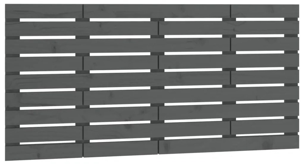 szürke tömör fenyőfa fali fejtámla 156x3x63 cm