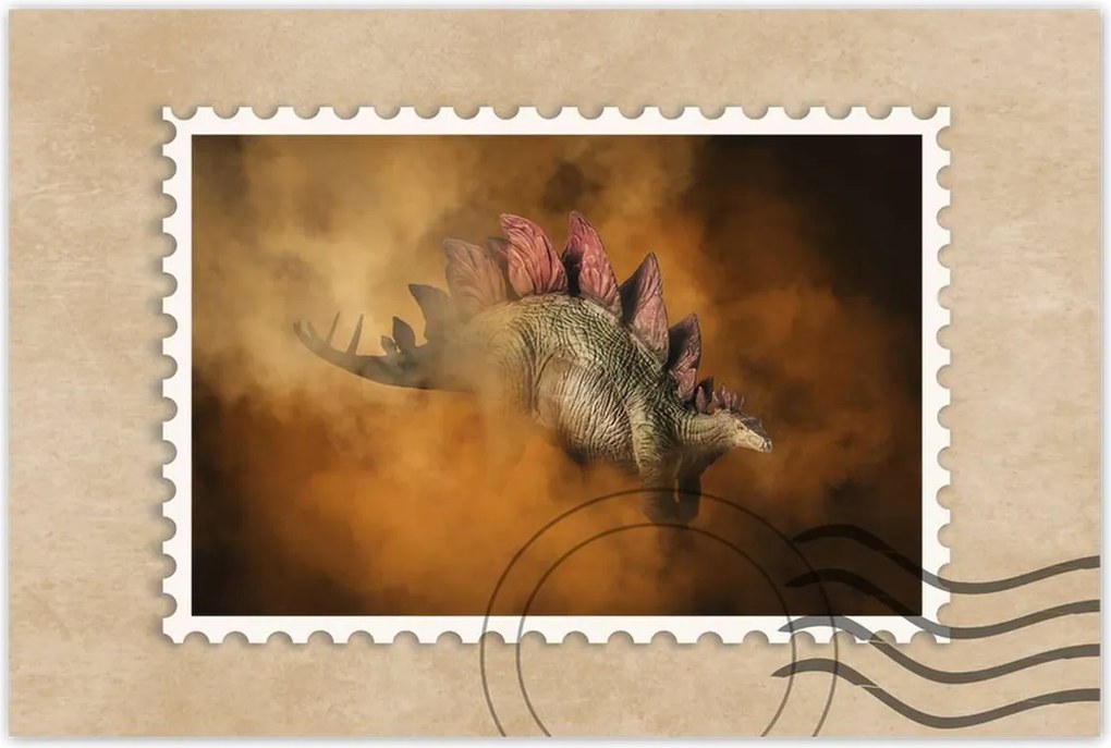 Poszterek 120x80 Stegosaurus a füst hátterében