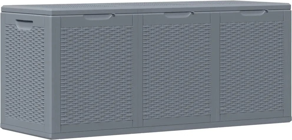 vidaXL szürke PP rattan kerti tárolóláda 270 L