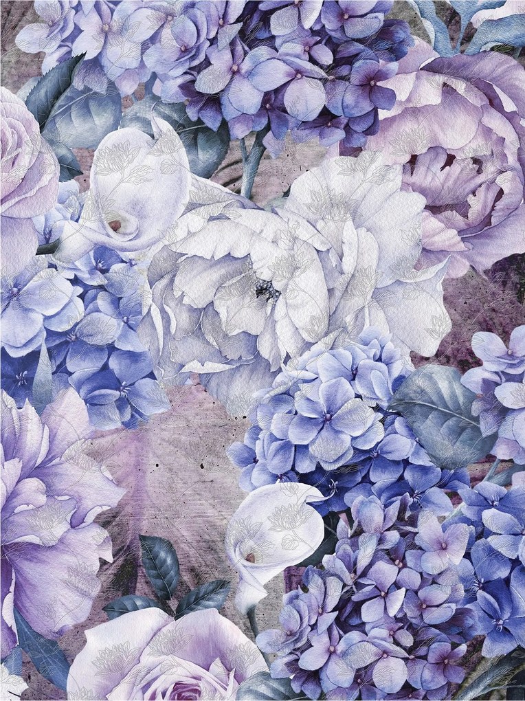 Fotótapéta Bazsarózsa Rózsák Hortenzia Virágok a nappali hálószobájába 184x254 +ragasztó