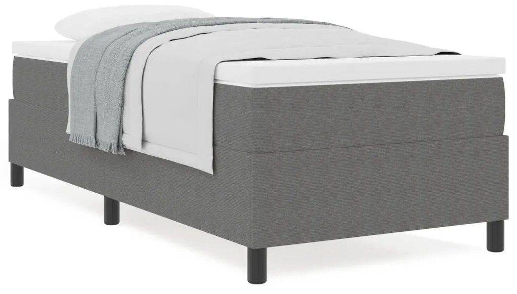 Box Spring Ágy Matraccal Világosszürke 80x200 cm Kordbársony