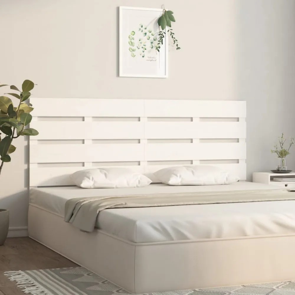 fehér tömör fenyőfa fejtámla 140 x 3 x 80 cm