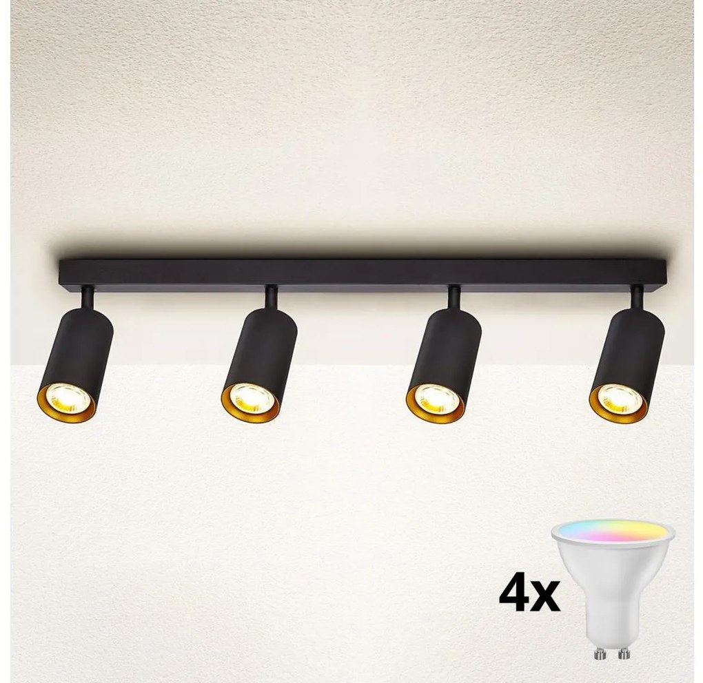 Brilagi - LED dimmelhető spotlámpa SELE 4xGU10/6,5W/230V fekete/arany