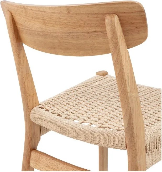 Natúr színű kaucsukfa étkezőszék szett 2 db-os Biel – MOME
