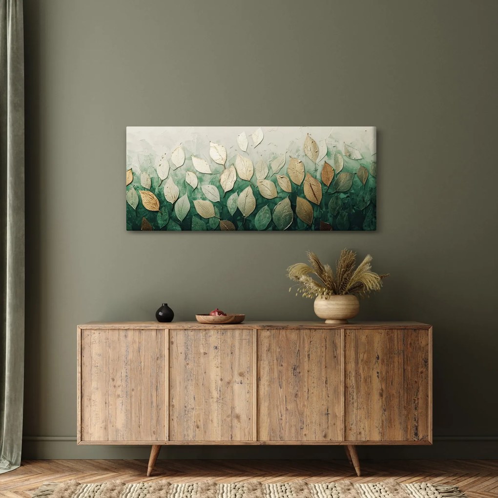 Kép - Arany-zöld levelek (120x50 cm)