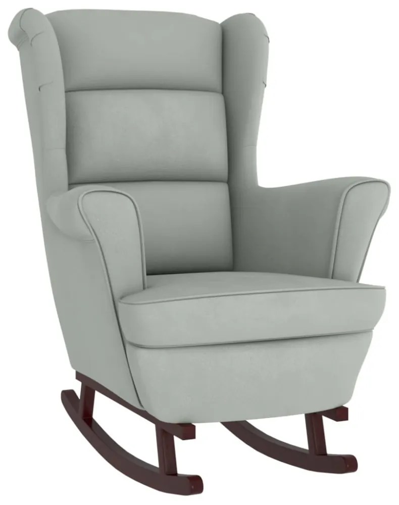 Világosszürke Bársony és Tömörfa Hintaszék