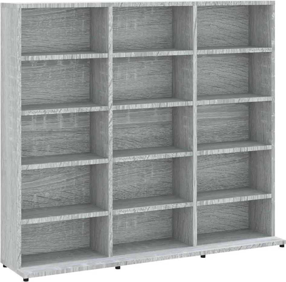 vidaXL szürke sonoma színű szerelt fa CD-szekrény 100 x 23 x 89,5 cm