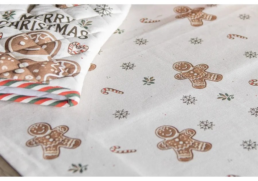 Karácsonyi pamut asztali futó 50x160 cm Classic Gingerbread Magic