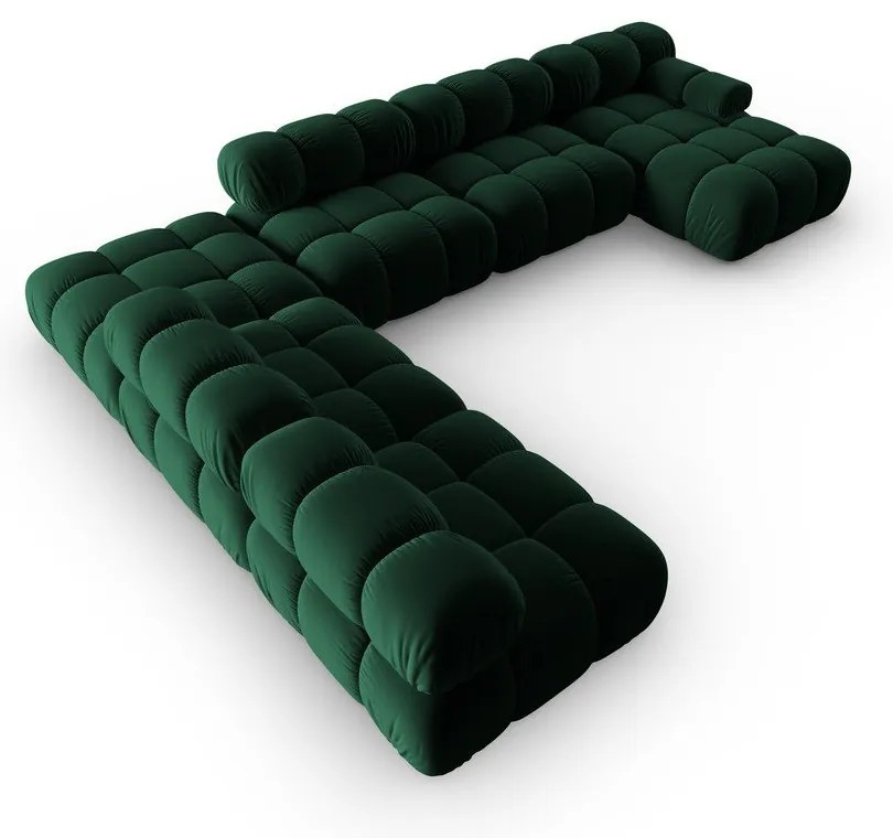 Zöld bársony kanapé 379 cm Bellis – Micadoni Home