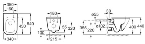 Roca A346477000 - Függesztett WC GAP kerámia/fehér