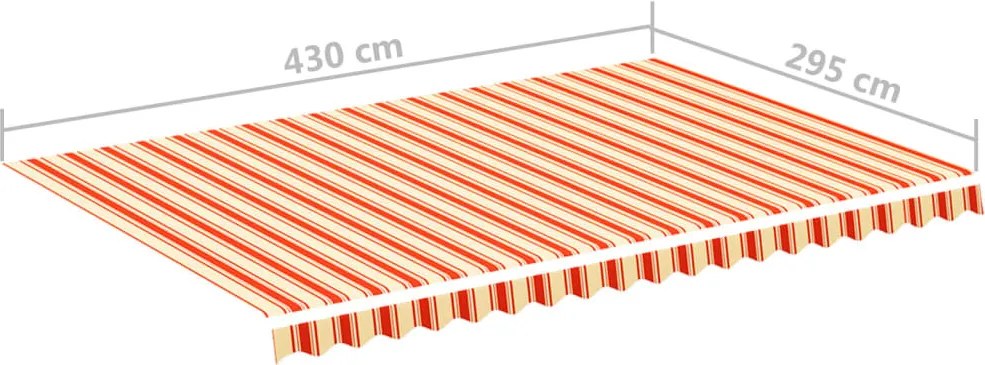 Sárga és narancssárga csere napellenző ponyva 4,5 x 3 m