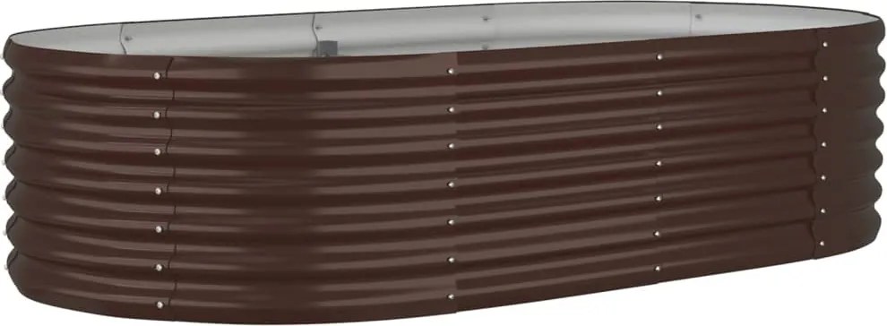 vidaXL barna horganyzott acél kerti magaságyás 152x80x36 cm