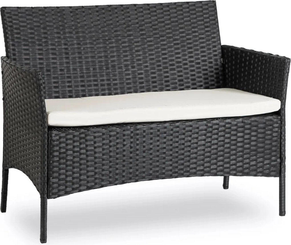 Zestaw Mebli Ogrodowych MISSISIPI Czarny/Beżowy