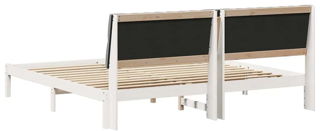 Ágykeret Kárpitozott Fejtámlával fejtámlával Fehér 200 x 200 cm