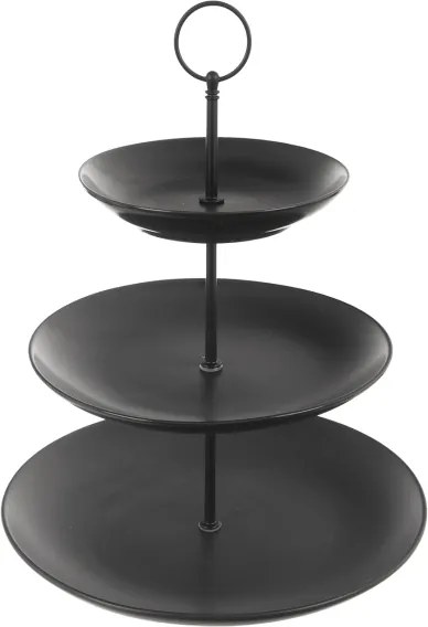 Patera háromszintes étkészlet fekete 16/21/26cm