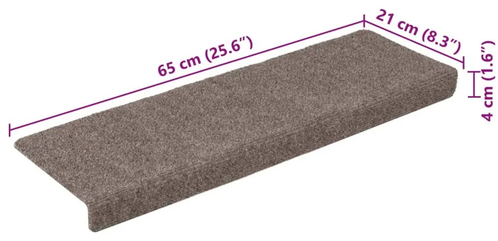 15db tűvel lyuggatott puncsszínű szövet lépcsőszőnyeg 65x21x4cm