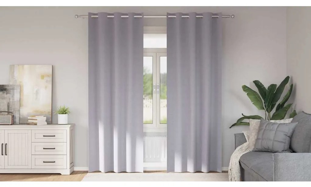 Függönyök függönyökkel 2 pcs Fém szürke 260x140cm Poliészter