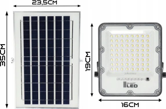 LED dimmelhető napelemes reflektor LED/50W/3,2V 5000K 6000 mAh IP65 fekete + távirányító