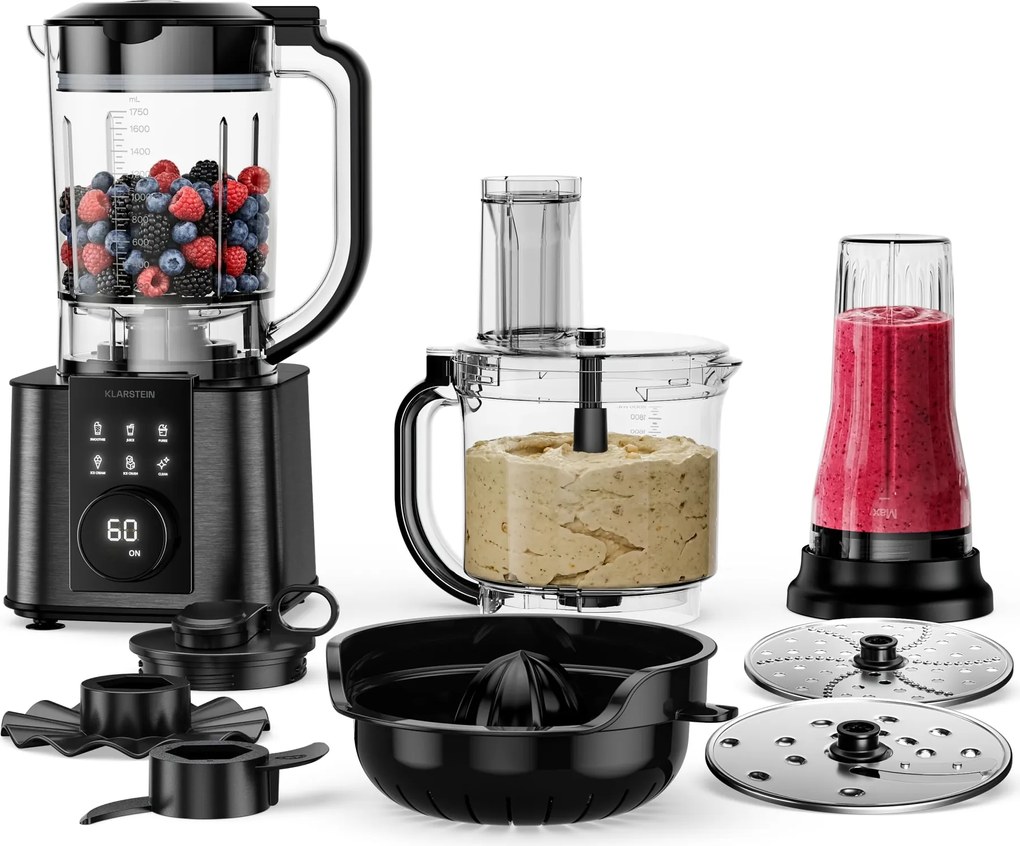 Klarstein Verosteel konyhai robotgép turmixgéppel | dagasztás, habverés, facsarás | 1200 W | 2 l /1,75 l