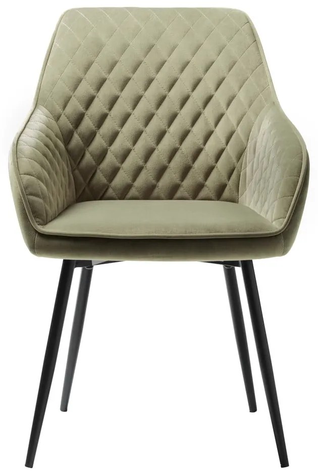 Khaki kárpitozott karfás étkezőfotel Milton – Unique Furniture