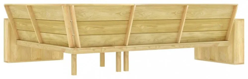 impregnált fenyőfa kerti sarokpad 239 cm