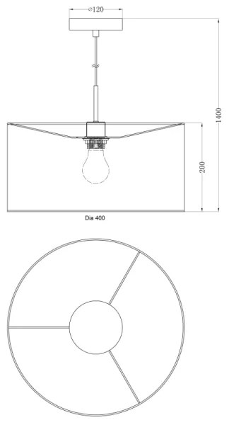 Globo 15185H - Csillár PACO 1xE27/60W/230V