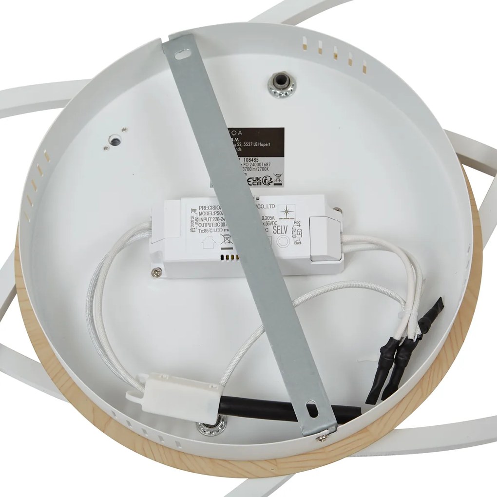 Mennyezeti lámpa fehér fával, LED-del, 3 lépésben dimmelhető, 2 lámpás - Kane