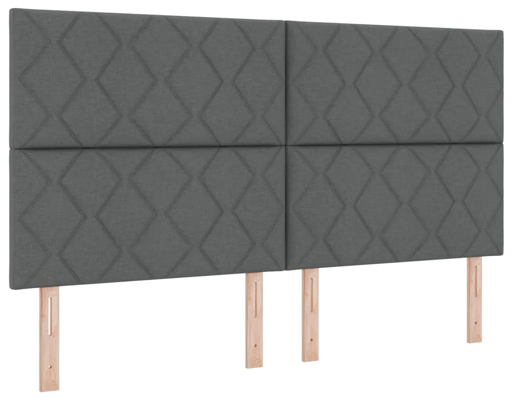 Boxspring Ágy Matrac Kíséretében Sötétszürke Színben, 180x200 cm Szövet