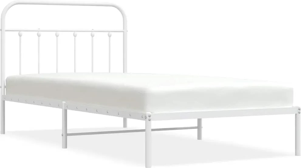vidaXL fehér fém ágykeret fejtámlával 107x203 cm