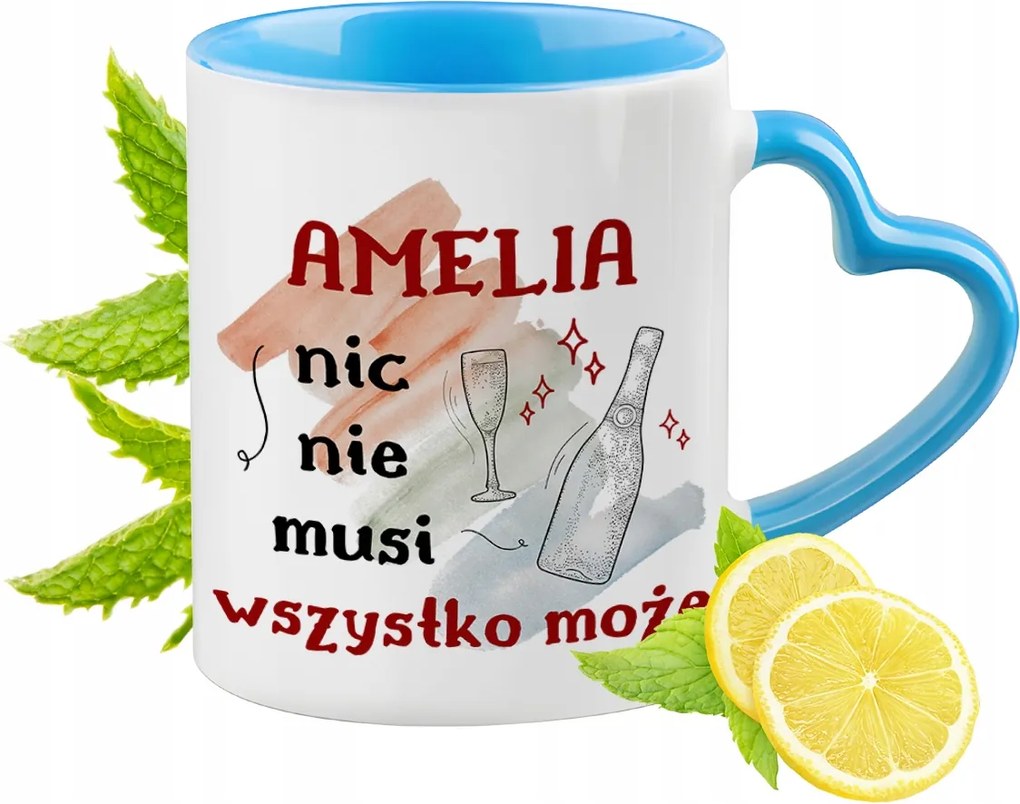 Amelia Kék Bögre Szív Alakú Füllel Kávé Ajándék