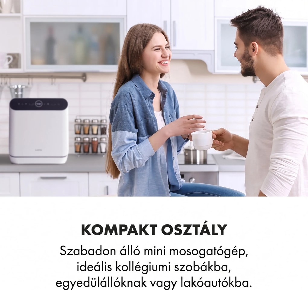 Klarstein Oceana, mosogatógép, 860 W, F energiahatékonysági osztály, szabadon álló, beépítés nélkül, fehér