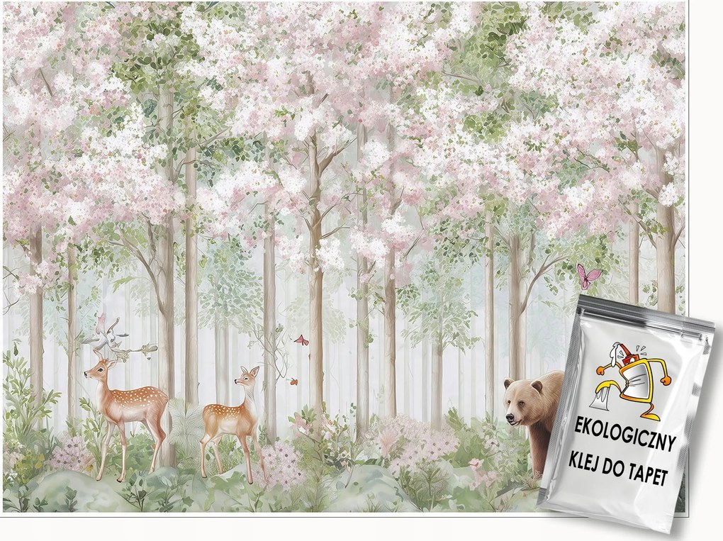 Fotótapéta Gyerekeknek Erdő Fák Őz Tapéta Lányok Szobájába 250x175