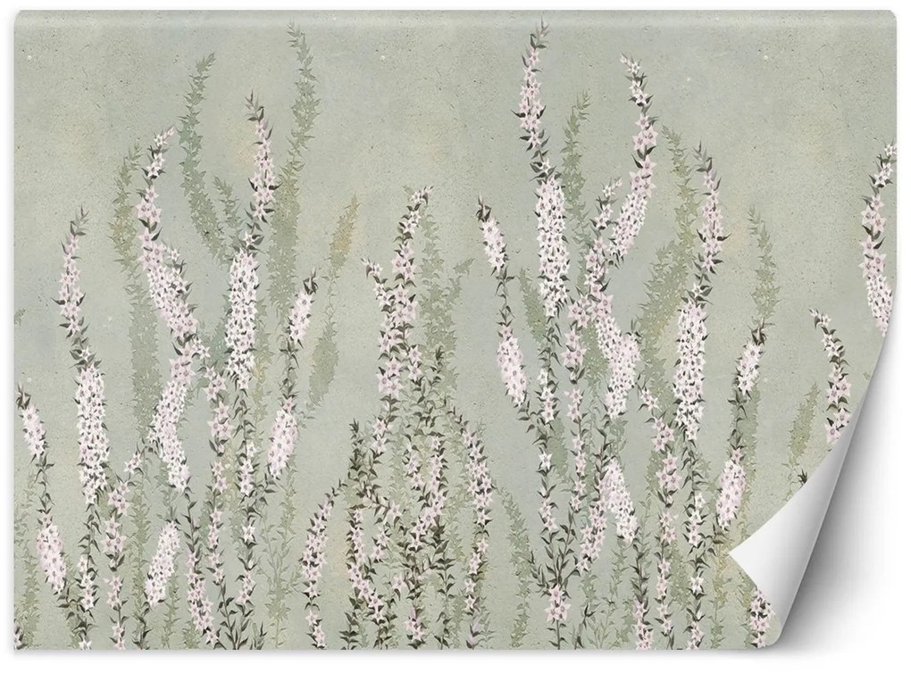 Gario Fotótapéta Harang alakú kis virágok a falon háttérben Anyag: Vlies, Méret: 400 x 280 cm