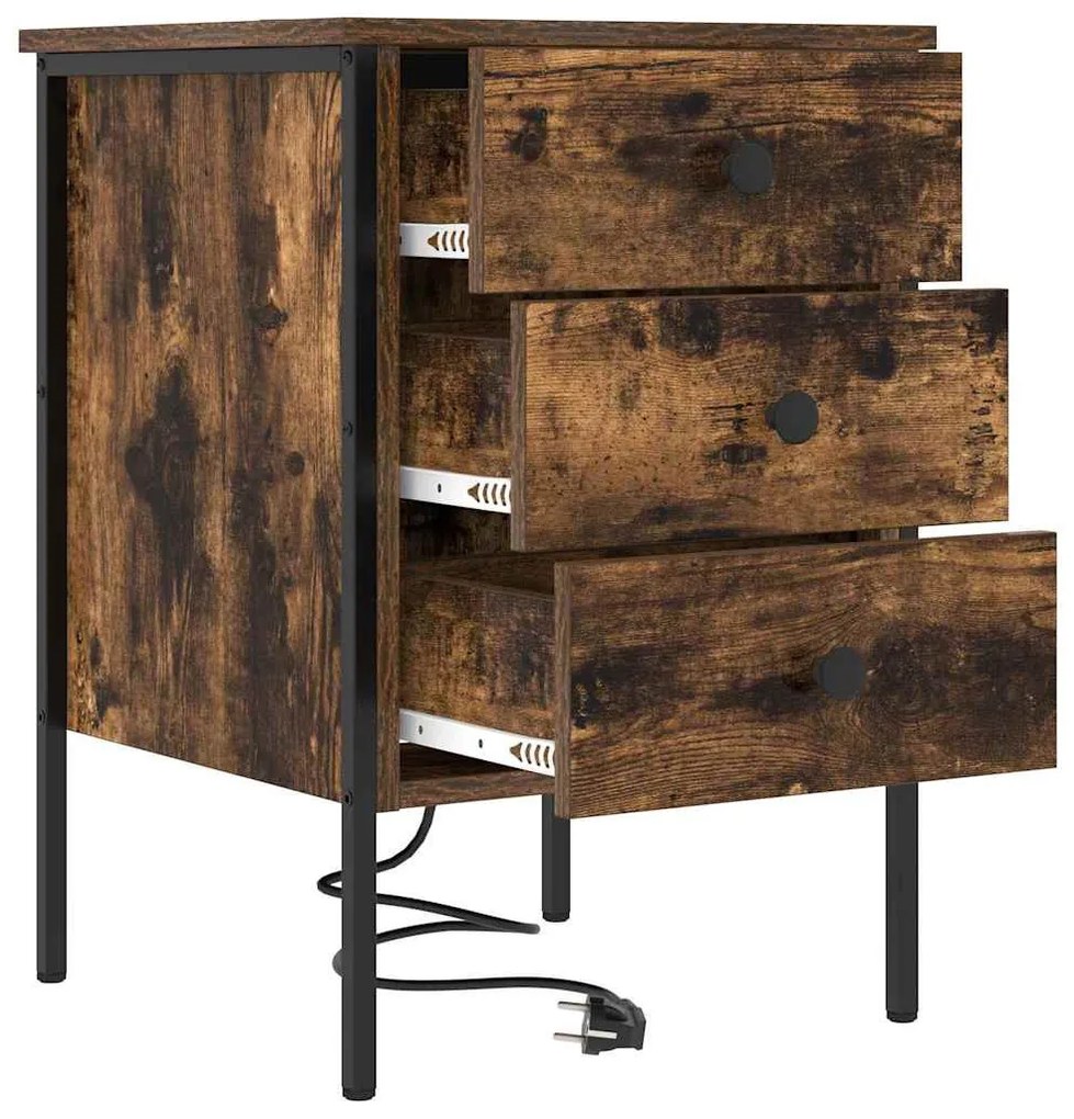 Éjjeli Szekrények 2 pcs Füstölt tölgy 42 x 41 x 61 cm Faanyag