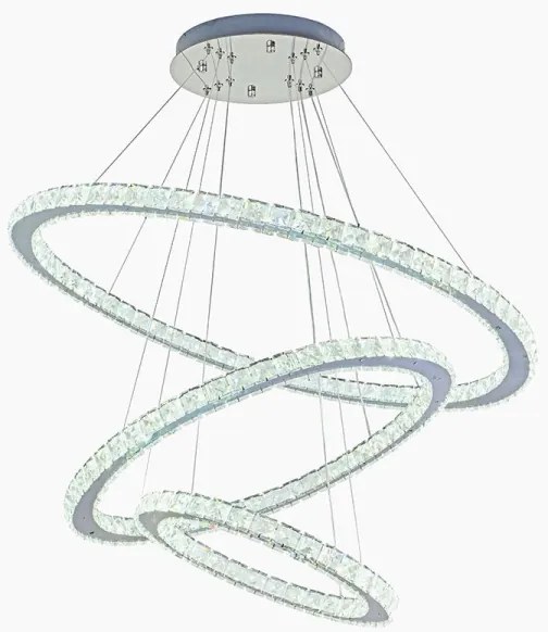 LED állítható fényerejű csillár kábellel LED/210W/230V 3000-6500K ezüst + DO