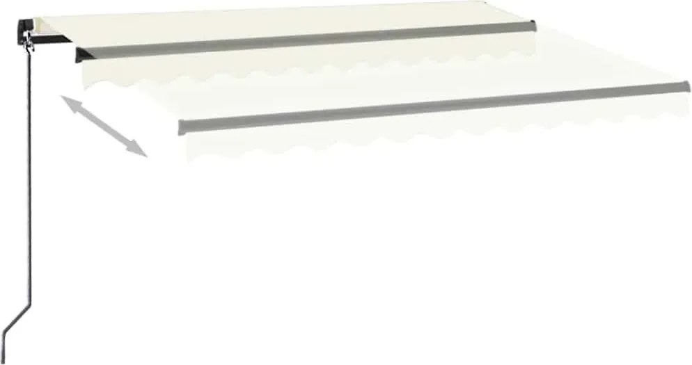 Krémszínű kézzel kihúzható napellenző 350 x 250 cm