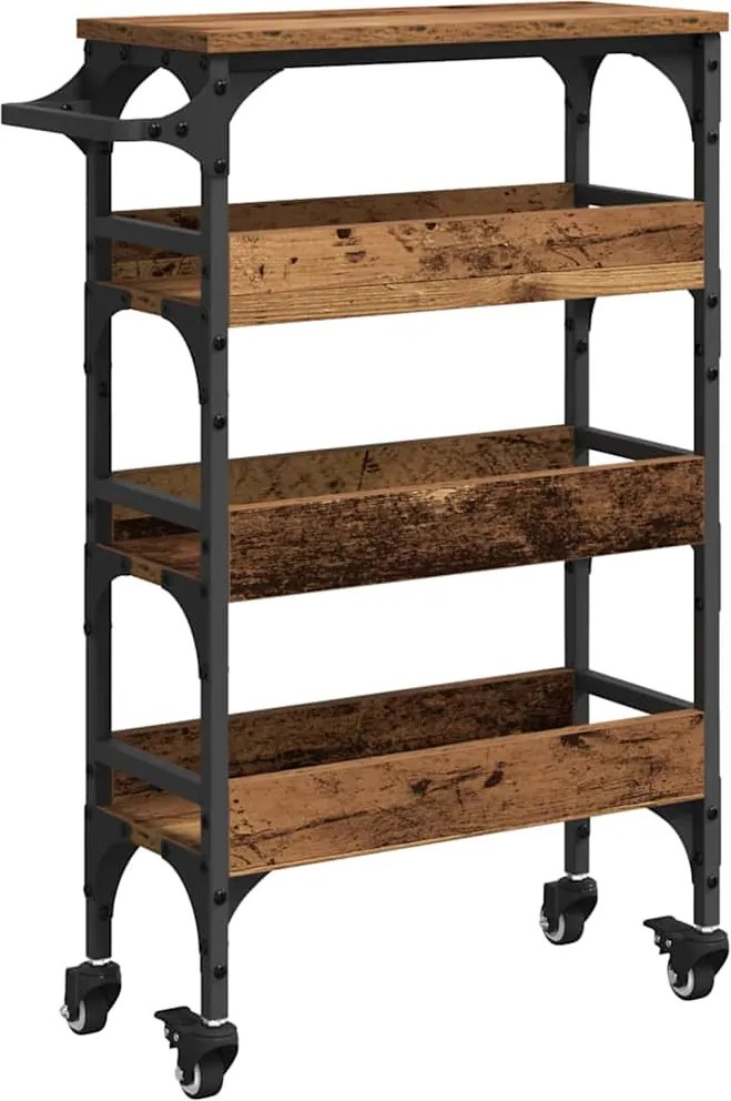 vidaXL Konyhai kocsi Öreg fa 53 x 20 x 76 cm Faanyag