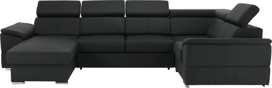 Ülőgarnitúra, sötétszürke, balos kivitel, SEGORIA ROH U