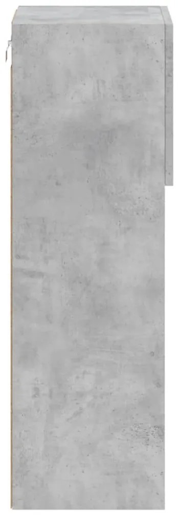 2 db betonszürke TV-szekrény LED-világítással 30,5 x 30 x 90 cm