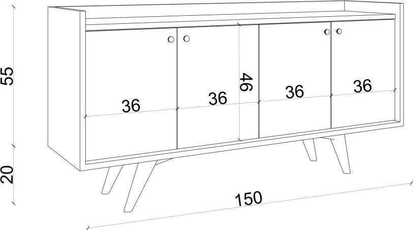 Piran komód, 150 cm
