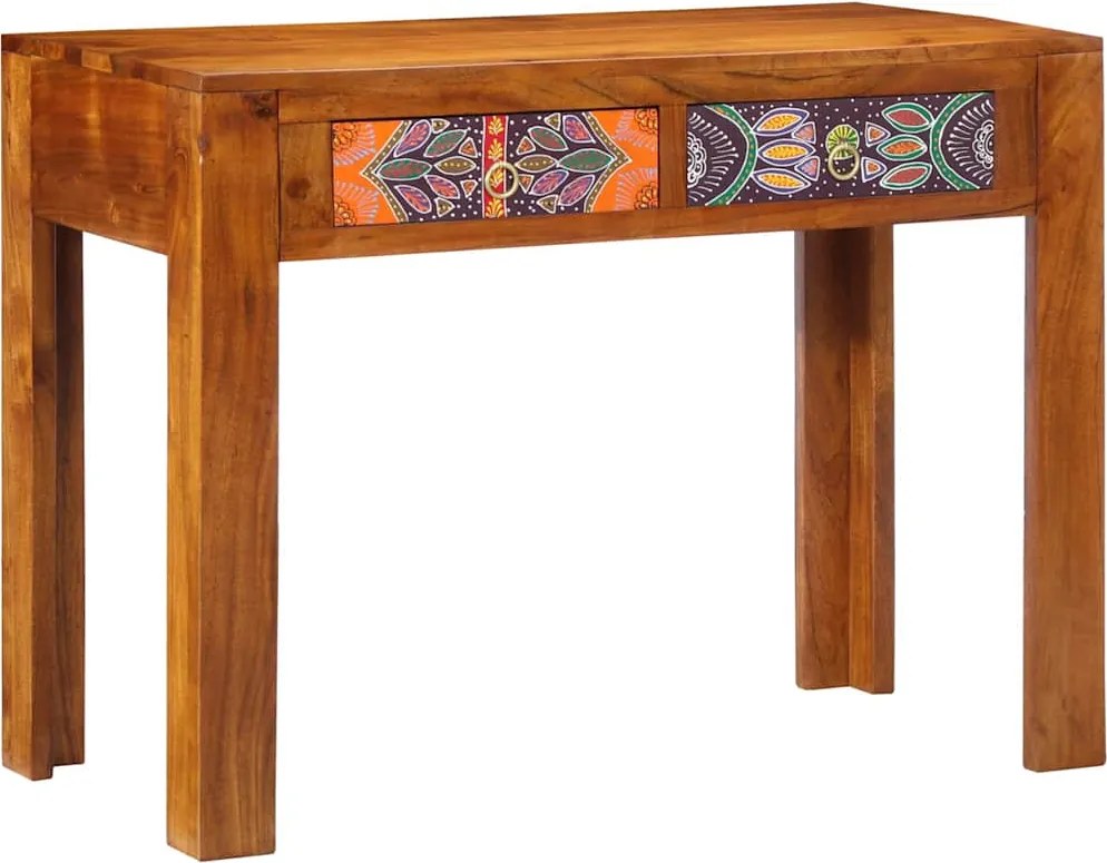 vidaXL Íróasztal Barna 100 x 50 x 75 cm Tömör Akácfa és Műanyag Fa