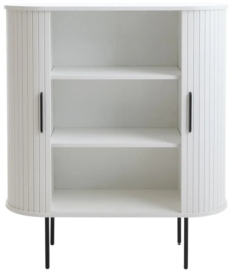 Fehér szekrény tolóajtóval 100x118x40 cm Nola – Unique Furniture