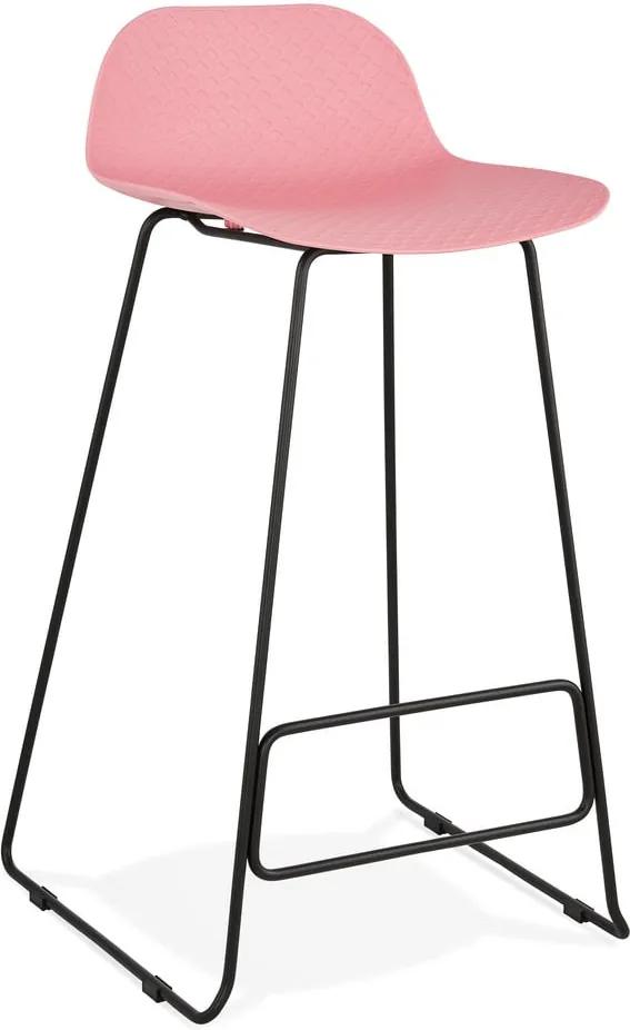 Slade rózsaszín bárszék fekete lábakkal, ülésmagasság 76 cm - Kokoon